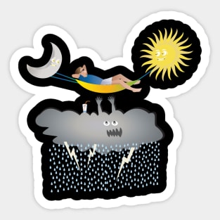 Sunny day above the clouds Sticker